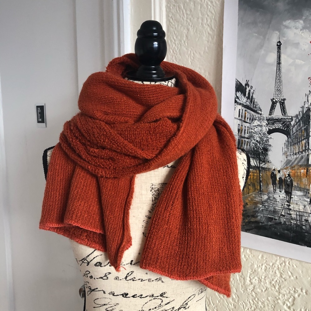 Double sided scarf in orange